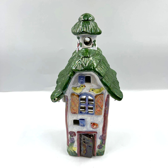 Pencil Tall Skinny Glazed Ceramic Spring Decor House Cottage Chicks Lady Bug - Picture 1 of 10